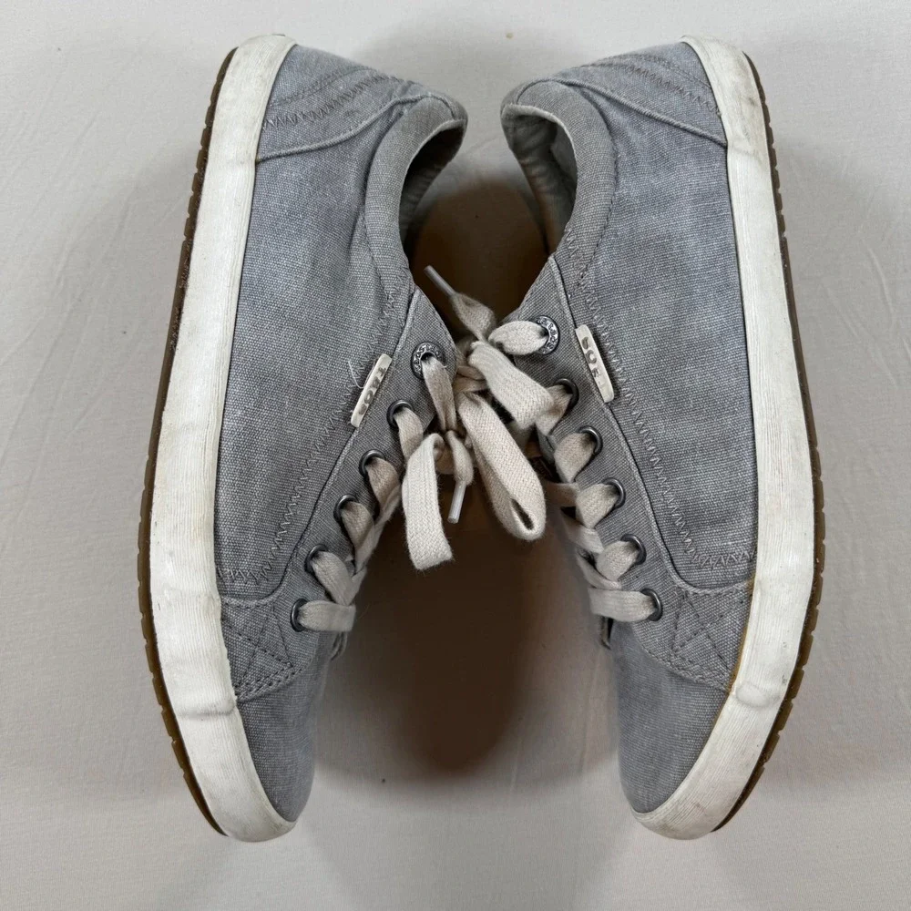 Taos Star Gray‎ Canvas Low Top Sneakers Womens 9.5 STA-12844 Comfort Shoes